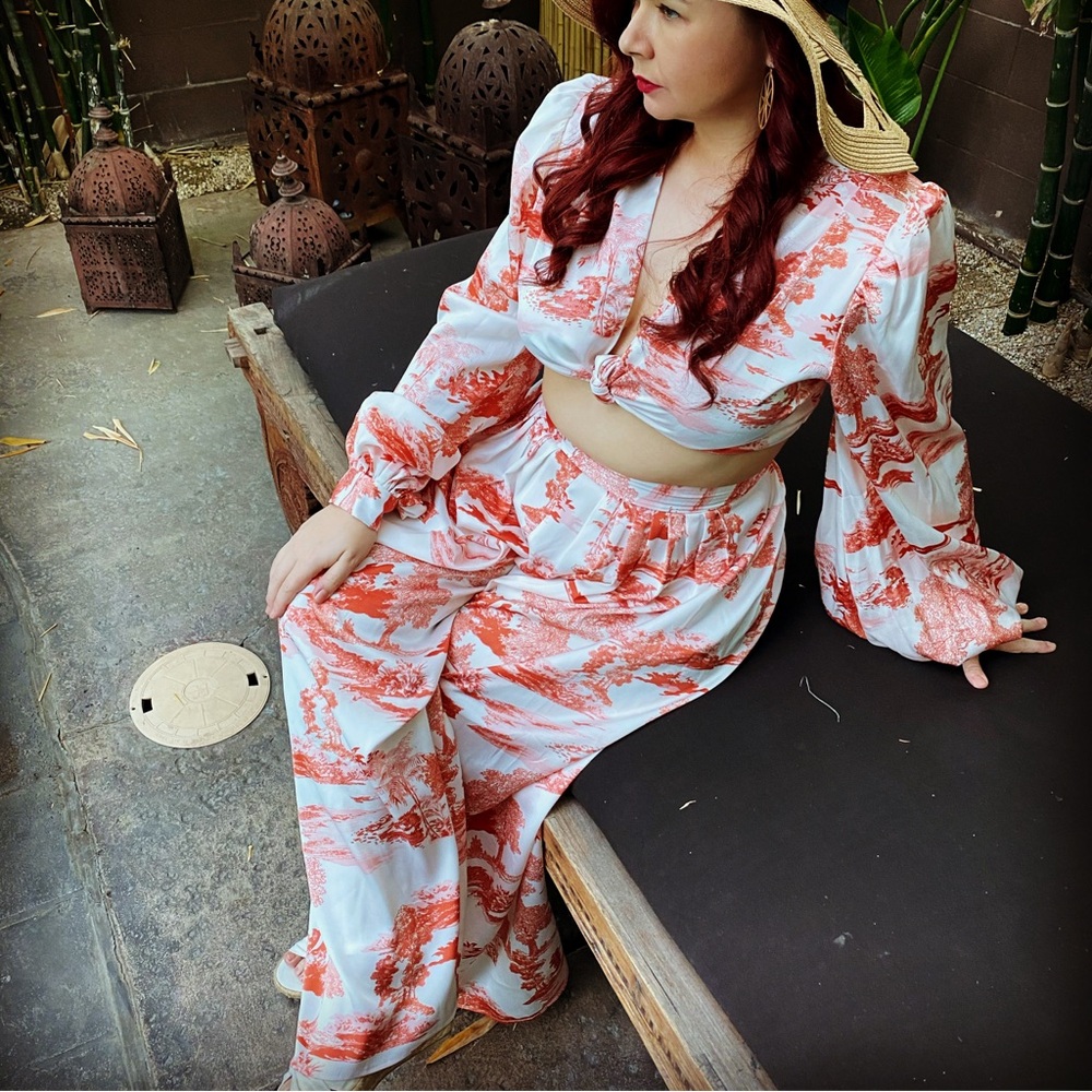 EUC Vintage Vandalizm Harlow Two Piece Set in Toile - L